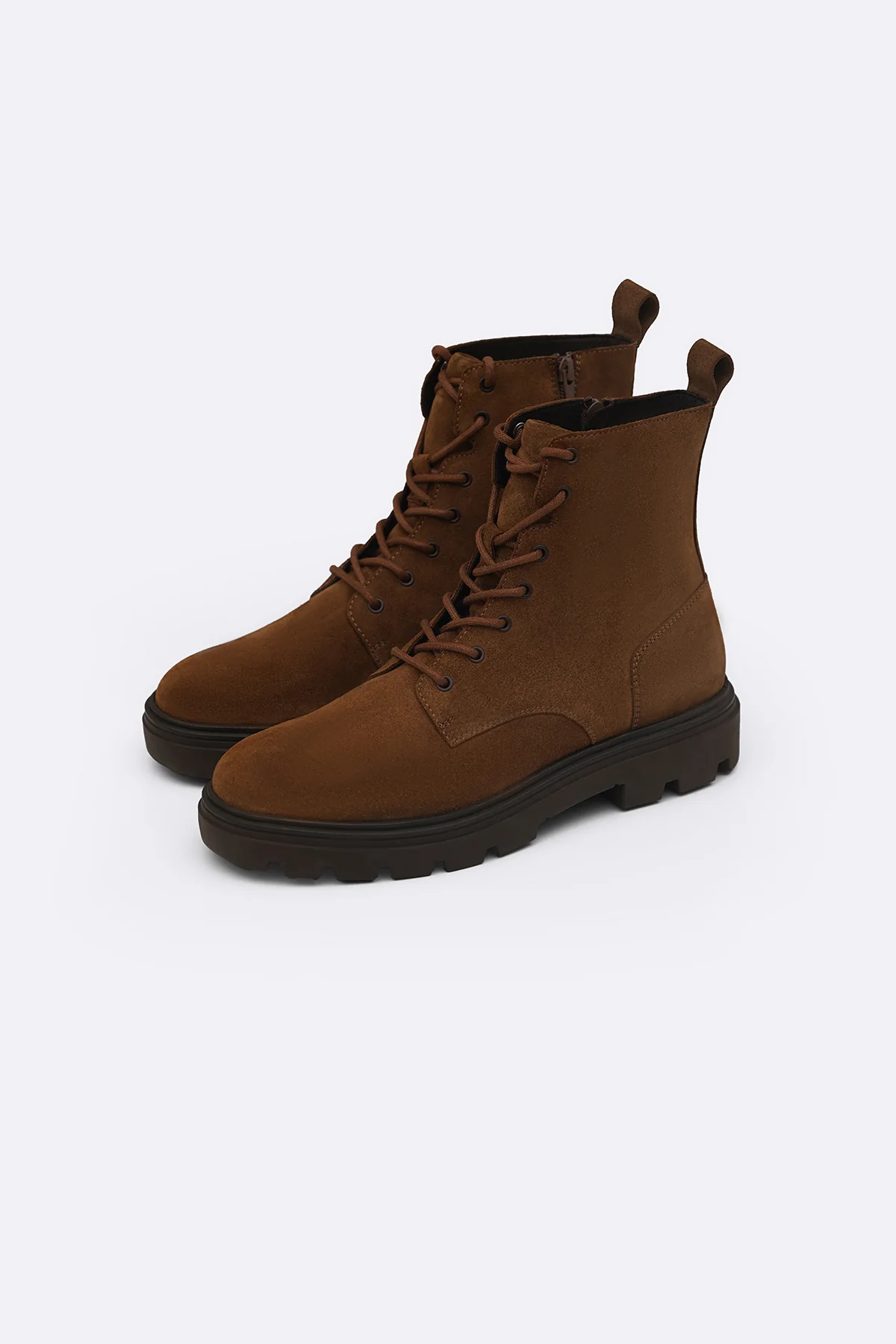 CHUNKY LEATHER BIKER BOOTS