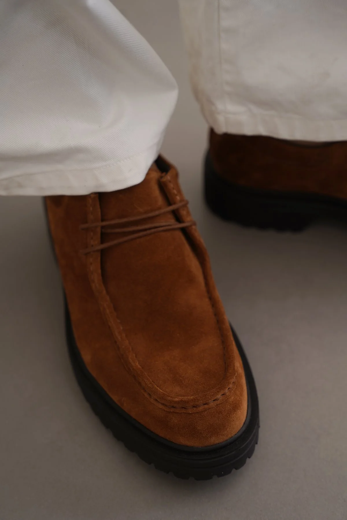 LEATHER MOC-TOE SHOES